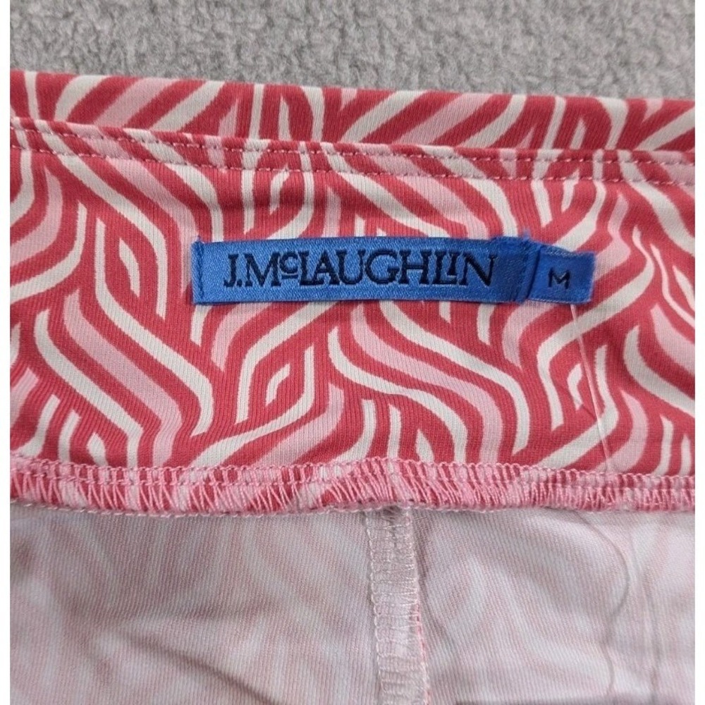J. McLaughlin Newport Capri Pants Pink White Geo Waves Chevron  Size Medium - Picture 7 of 10